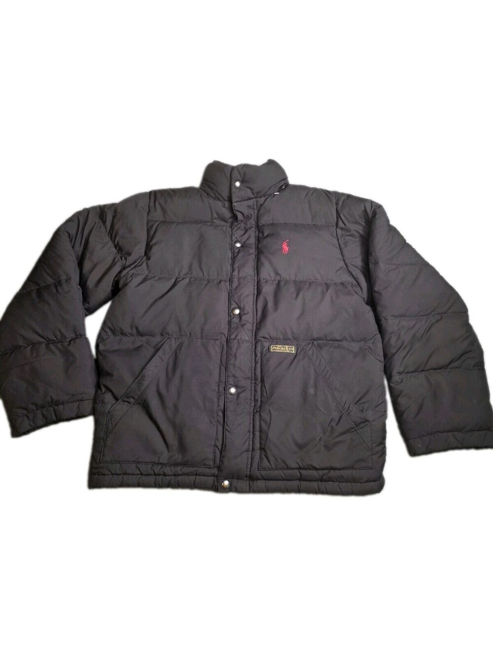 Polo Ralph Lauren Boys Black Down Puffer Jacket Coat Size Medium M 10-12 Kids